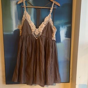 Free People Breathless Mini Dress Martini Brown